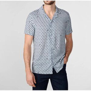 Karl Lagerfeld 3D Block Print Button Shirt Blue ( S )